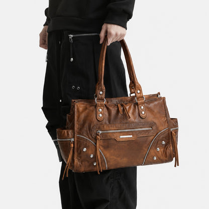 Multi-Pocket Vintage Leder Tasche