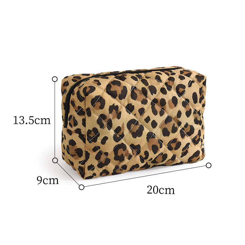Quilted Leopardenmuster Make-up Tasche Brehn