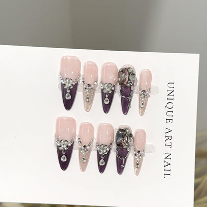 Dekorative Stiletto Press-On Nagelset