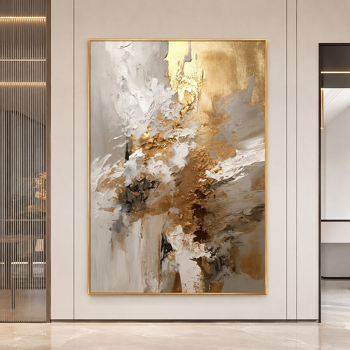 Küstenwellen-texturiertes Leinwandkunstwerk