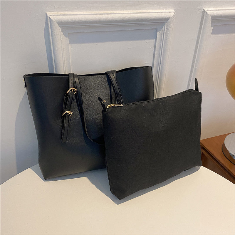 Elegante strukturierte Tote-Tasche mit abnehmbarem Täschchen
