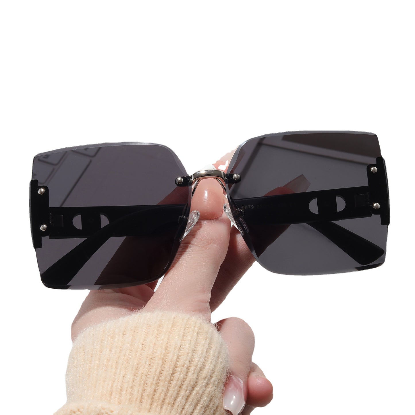 Damen Hochwertige rechteckige Sonnenbrille mit modischem Metallrahmen Brehn