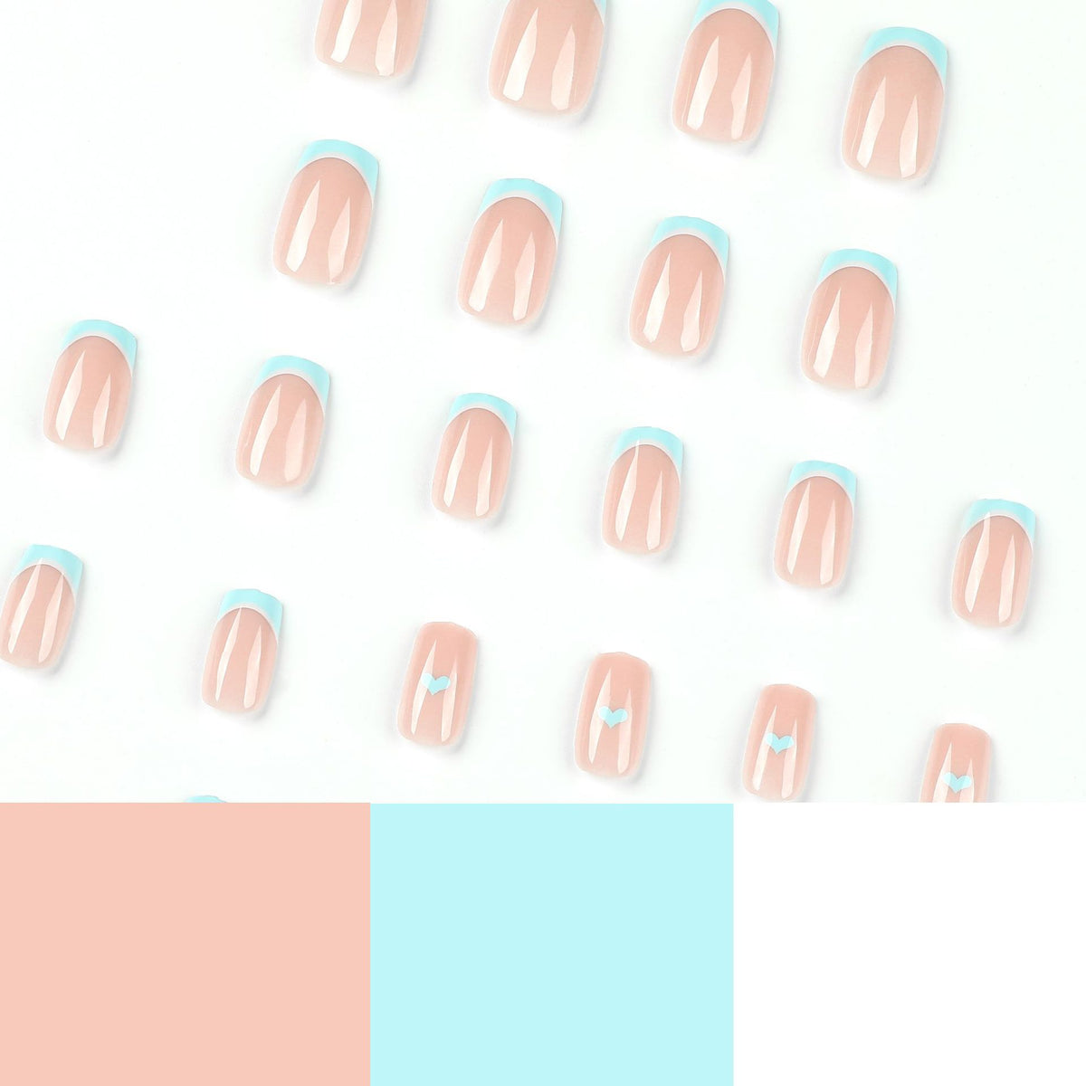 Kunstvolle Nagelkunst mit pastellblauen Akzenten Brehn