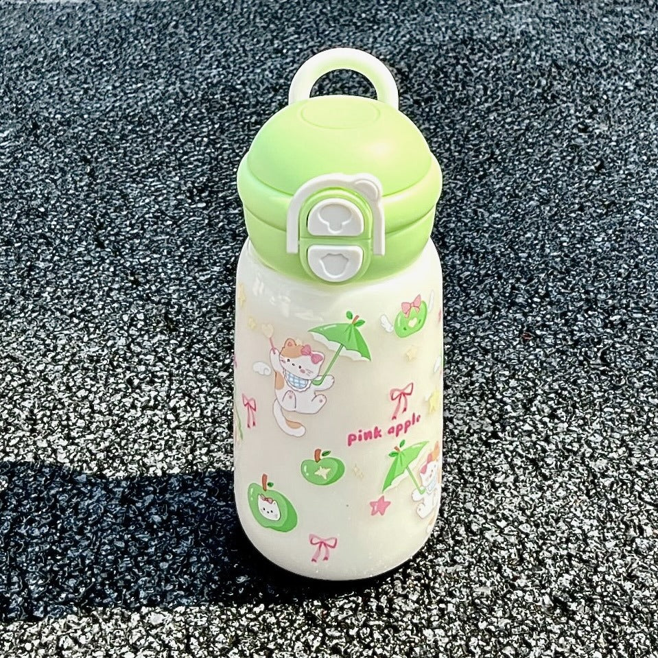 Damen Isolier-Trinkflasche mit verspieltem Tierdesign und sichergestelltem Klappverschluss Brehn