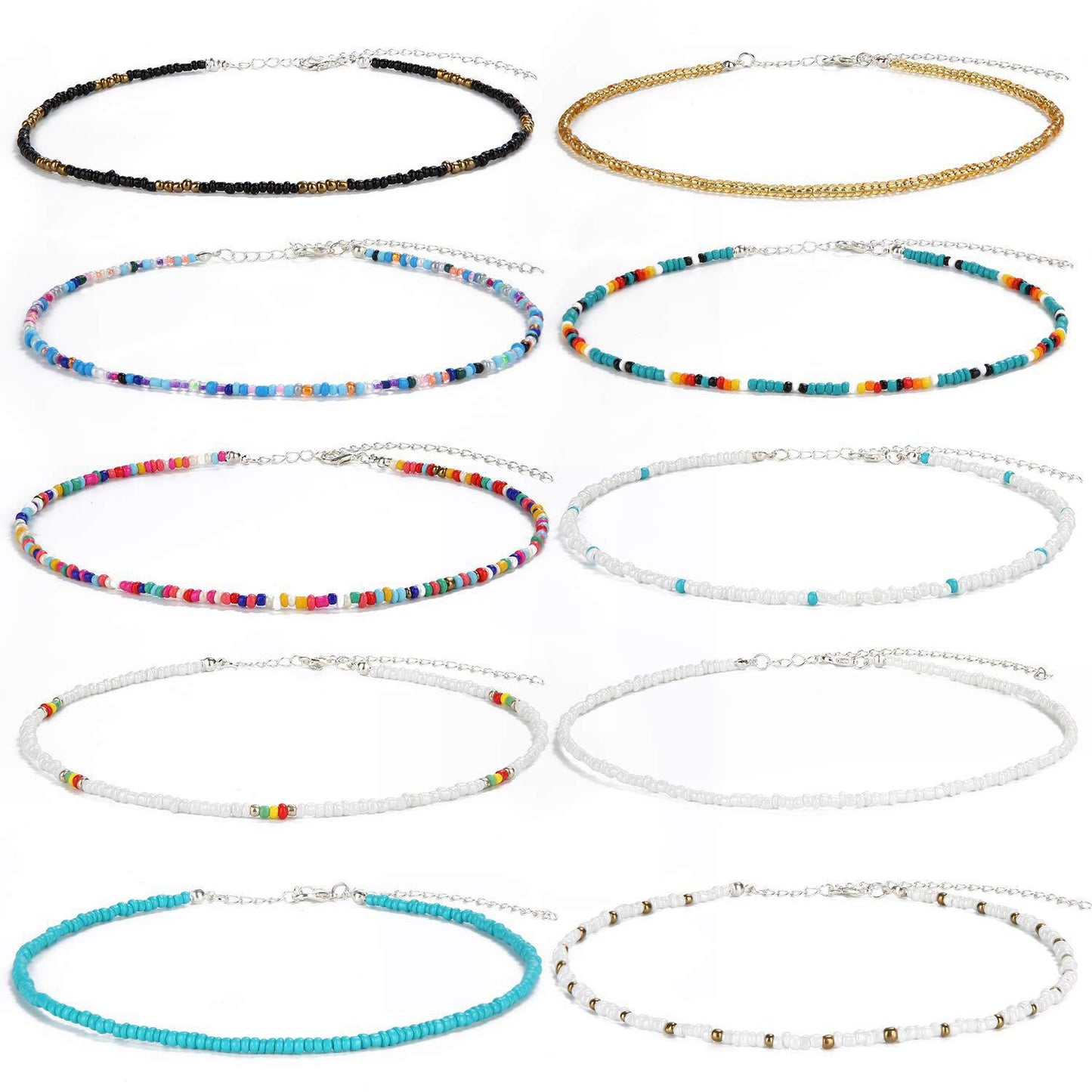 Buntes Perlen-Choker-Halsband Brehn