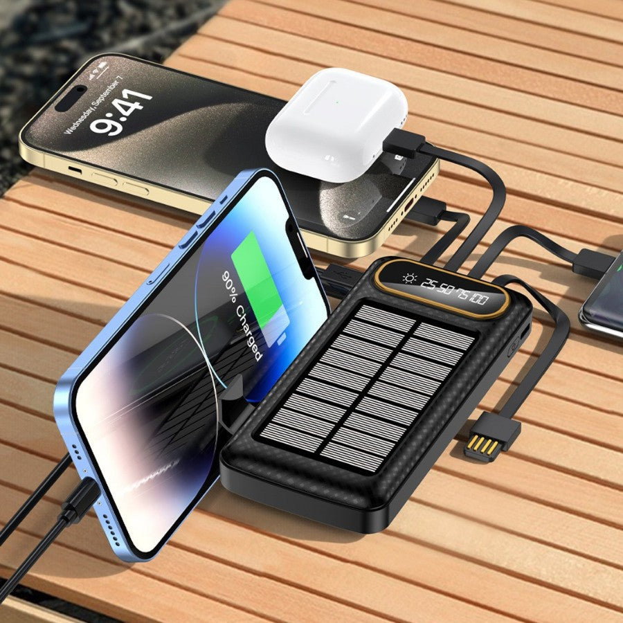Tragbare Solar-Powerbank mit Integrierter Ladetechnologie und Digitaler Anzeige Brehn