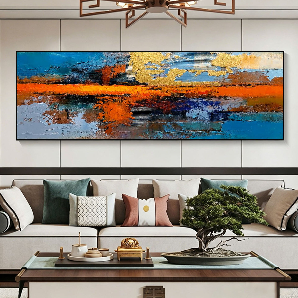 Abstrakte expressionistische Leinwandkunst für das Wohnzimmer
