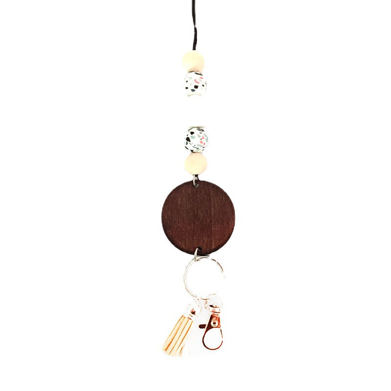Holzperlen Schlüsselanhänger Halter Brehn