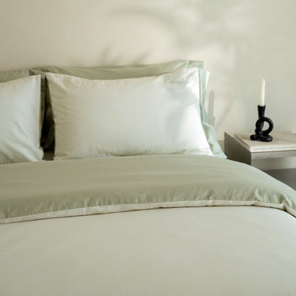 Luxus Baumwollsatin Bettbezugset mit Kontrastsaum