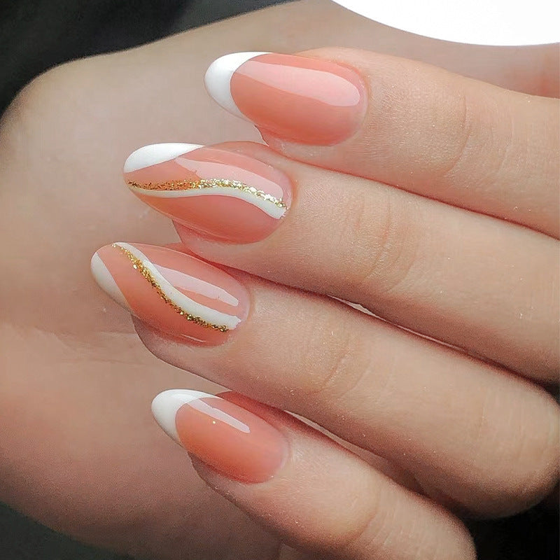 Künstlerisches Herz-Akzent Press-On Nagelset Brehn