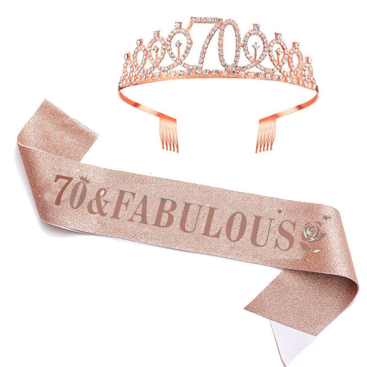 Damen Glitzernde Geburtstagstiaraset mit Sash Brehn