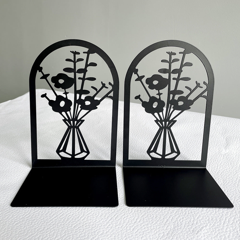 Elegante florale Metall-Buchstützen