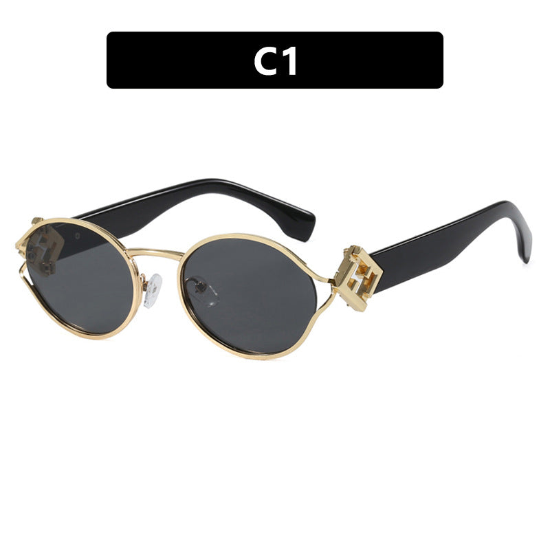 Damen modische Sonnenbrille mit elegantem Metallrahmen und UV-Schutz Brehn