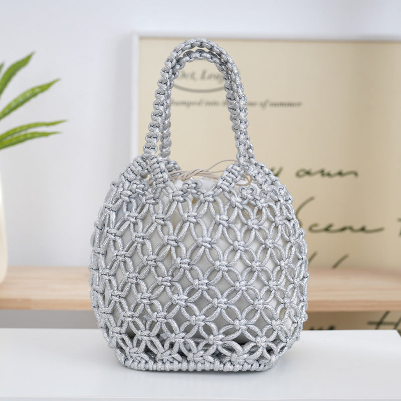 Handgearbeitete Shopper-Tasche Aus Feinem Makramee Brehn