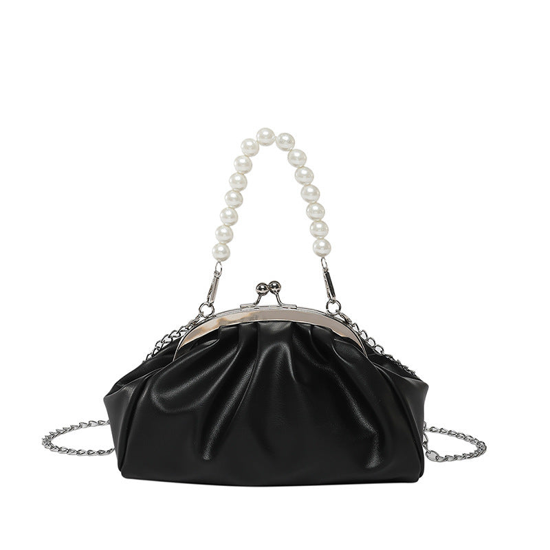Elegante Clutch-Handtasche mit Perlenkette Brehn