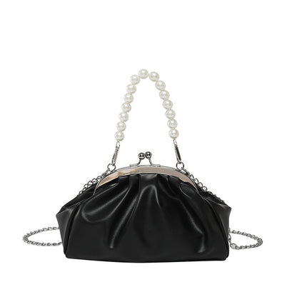 Elegante Clutch-Handtasche mit Perlenkette Brehn