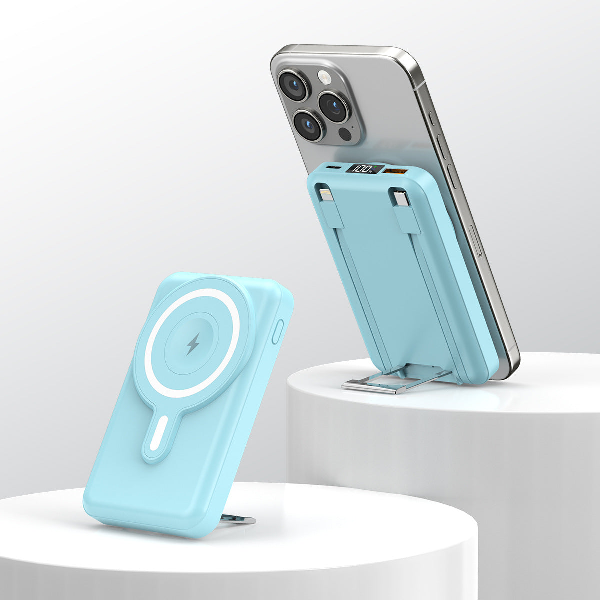 Tragbare Magnetische Powerbank mit Standfuß Brehn