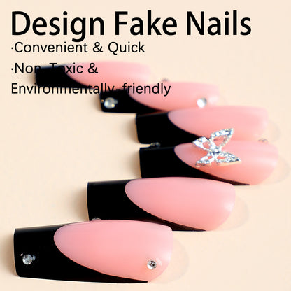 Kunstnagelset mit eleganten Akzenten und glitzernden Details Brehn