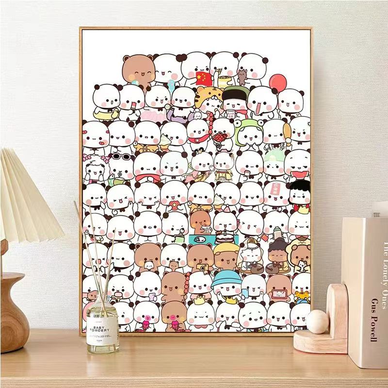 Niedliches Panda-Charakter-Wandkunst Brehn