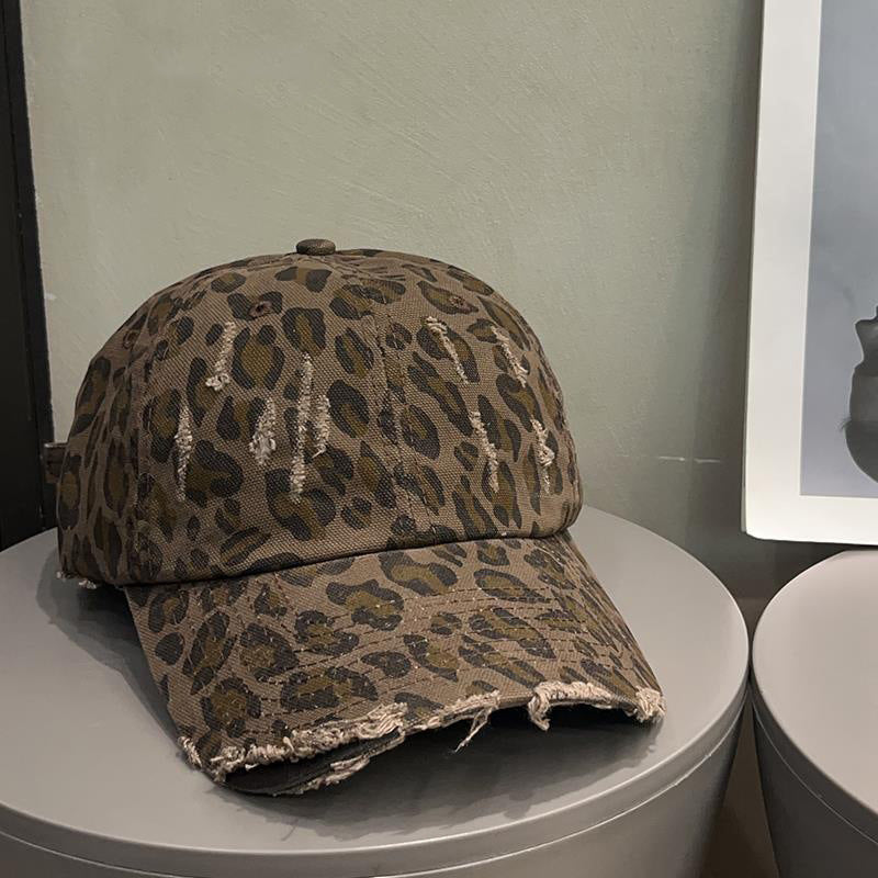 Abgenutzte Leopardenmuster Baseballmütze