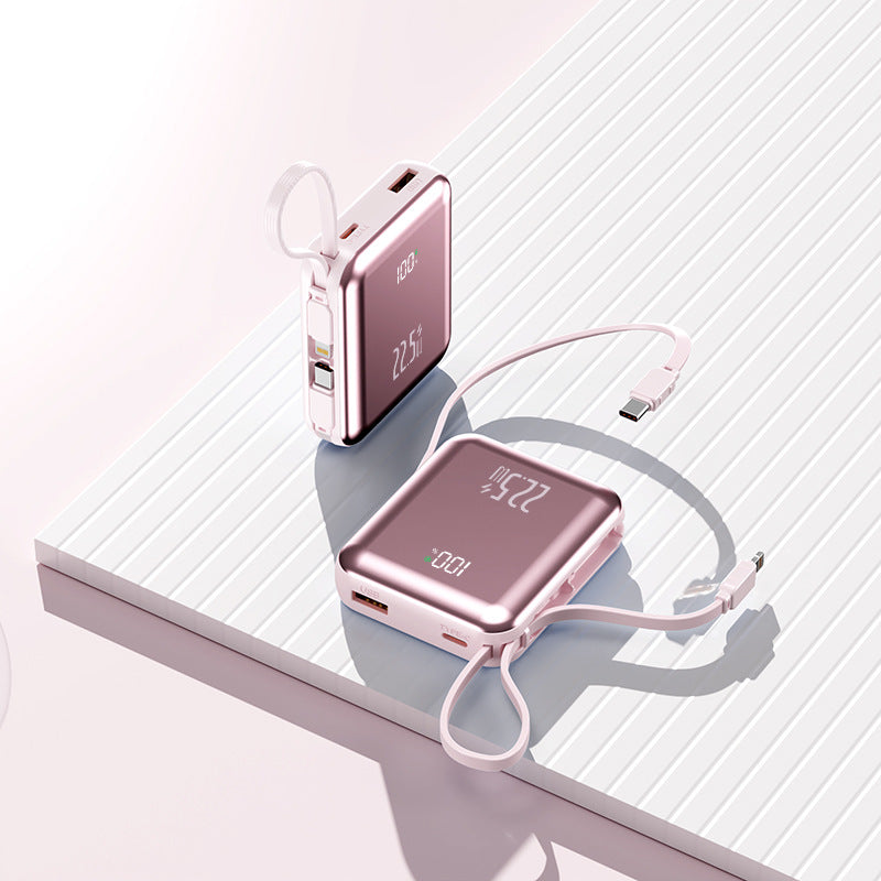 Tragbare Powerbank mit Digitaler Anzeige und Integriertem Kabelmanagement Brehn