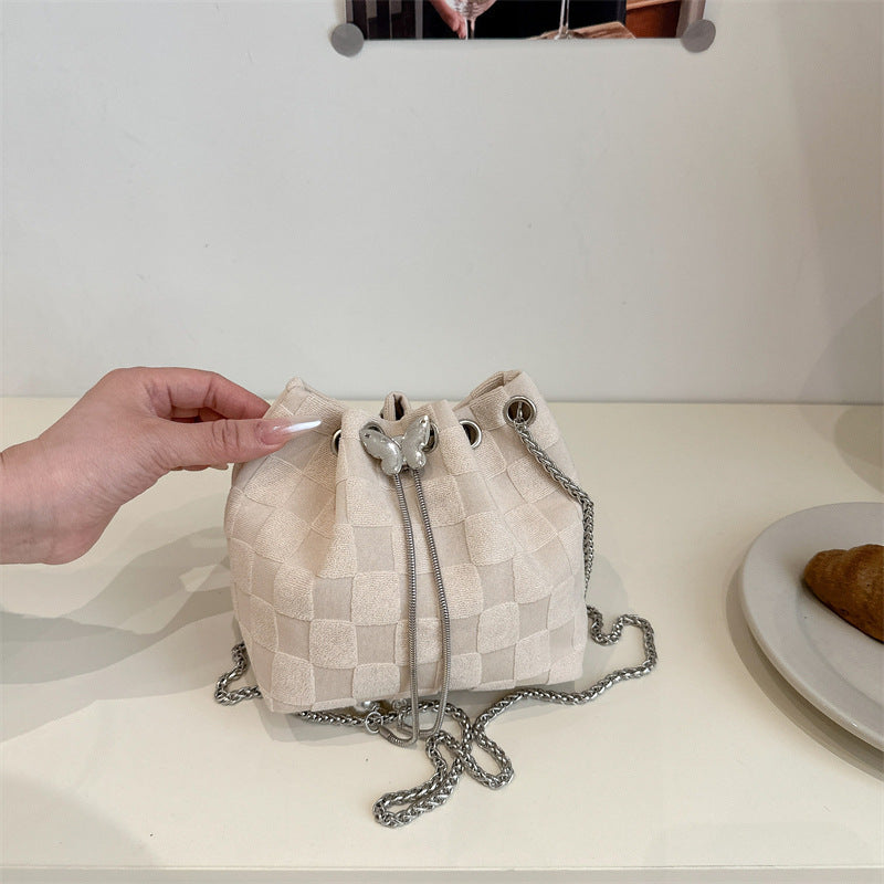 Elegante Gewebte Kordelzug Mini Handtasche Brehn