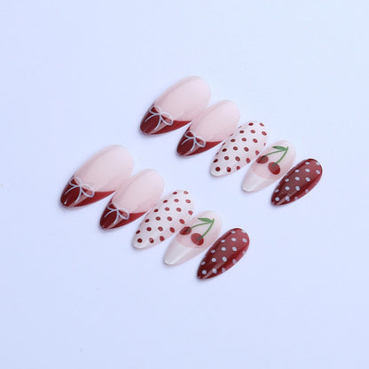Kirschblüten-inspiriertes Press-On-Nagelkunst-Set