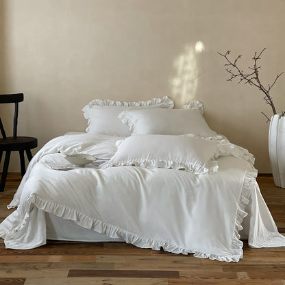 Elegantes Baumwoll-Bettwäsche-Set mit Volant und weichem Percale-Finish