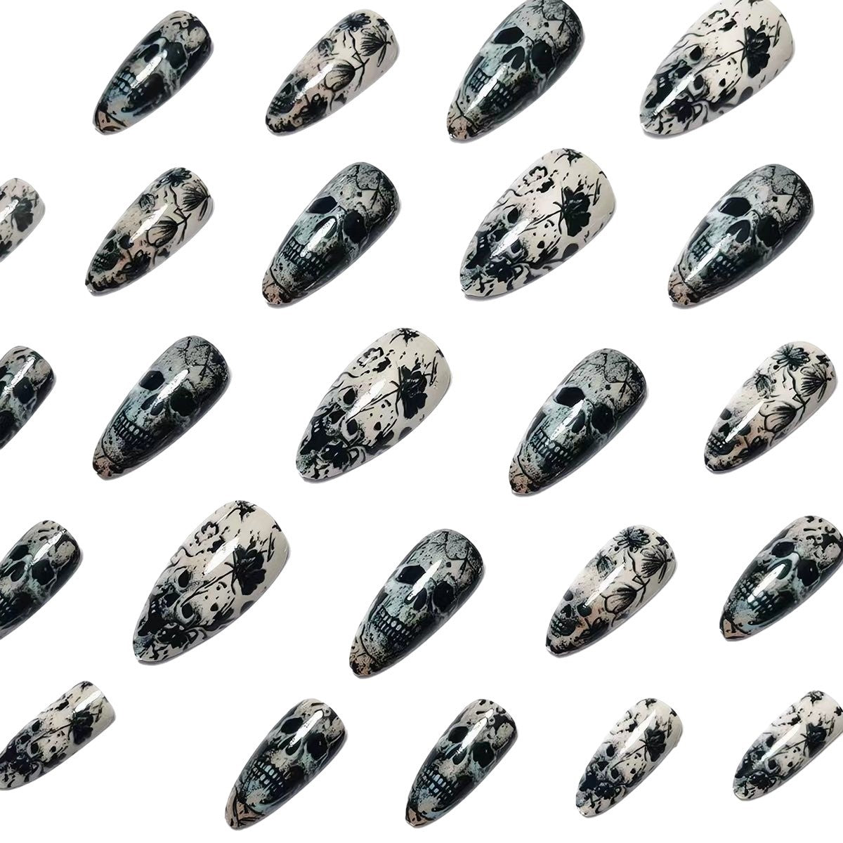 Kunstnägel Im Kreativen Totenkopf-Design Brehn