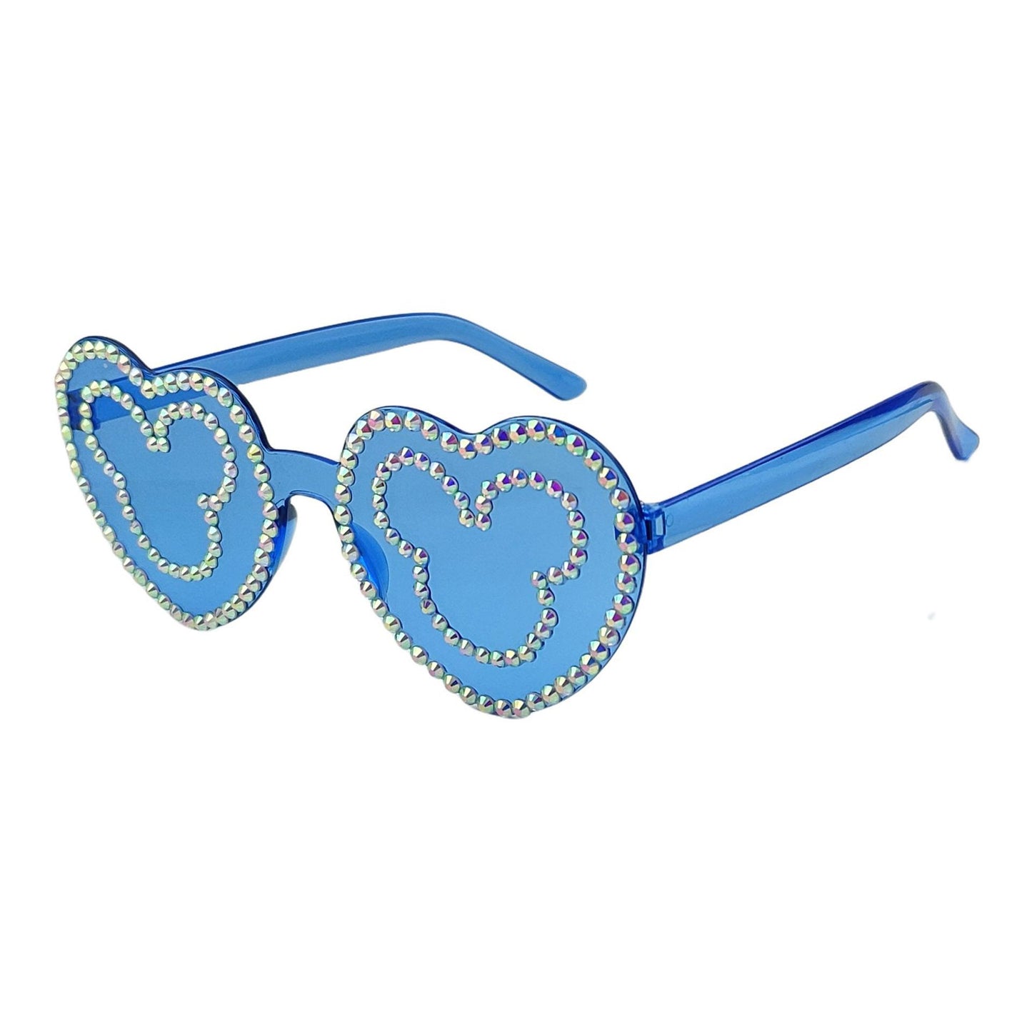 Damen Herzförmige Sonnenbrille mit funkelndem Strassmuster Brehn