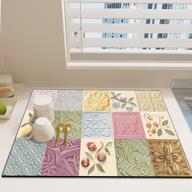 Floral Print Dekorative Teppich