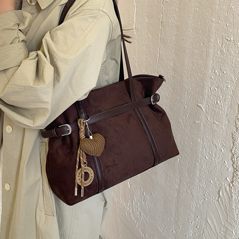 Vielseitige Wildleder-Shopper Tasche