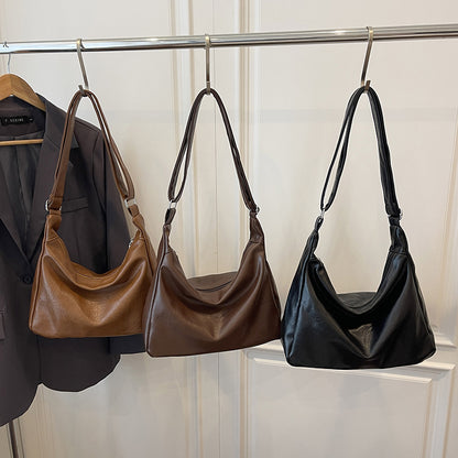 Lässige Faux-Leder Hobo-Tasche