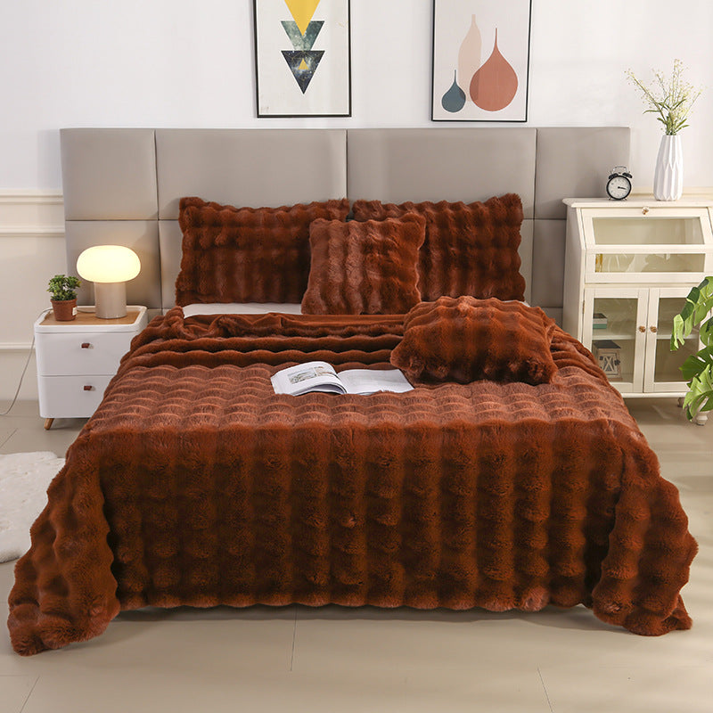 Luxuriöse Fuzzy Kunstfell-Decke