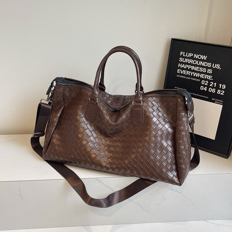 Handgefertigte Reisetasche Aus Geflochtenem Leder Brehn