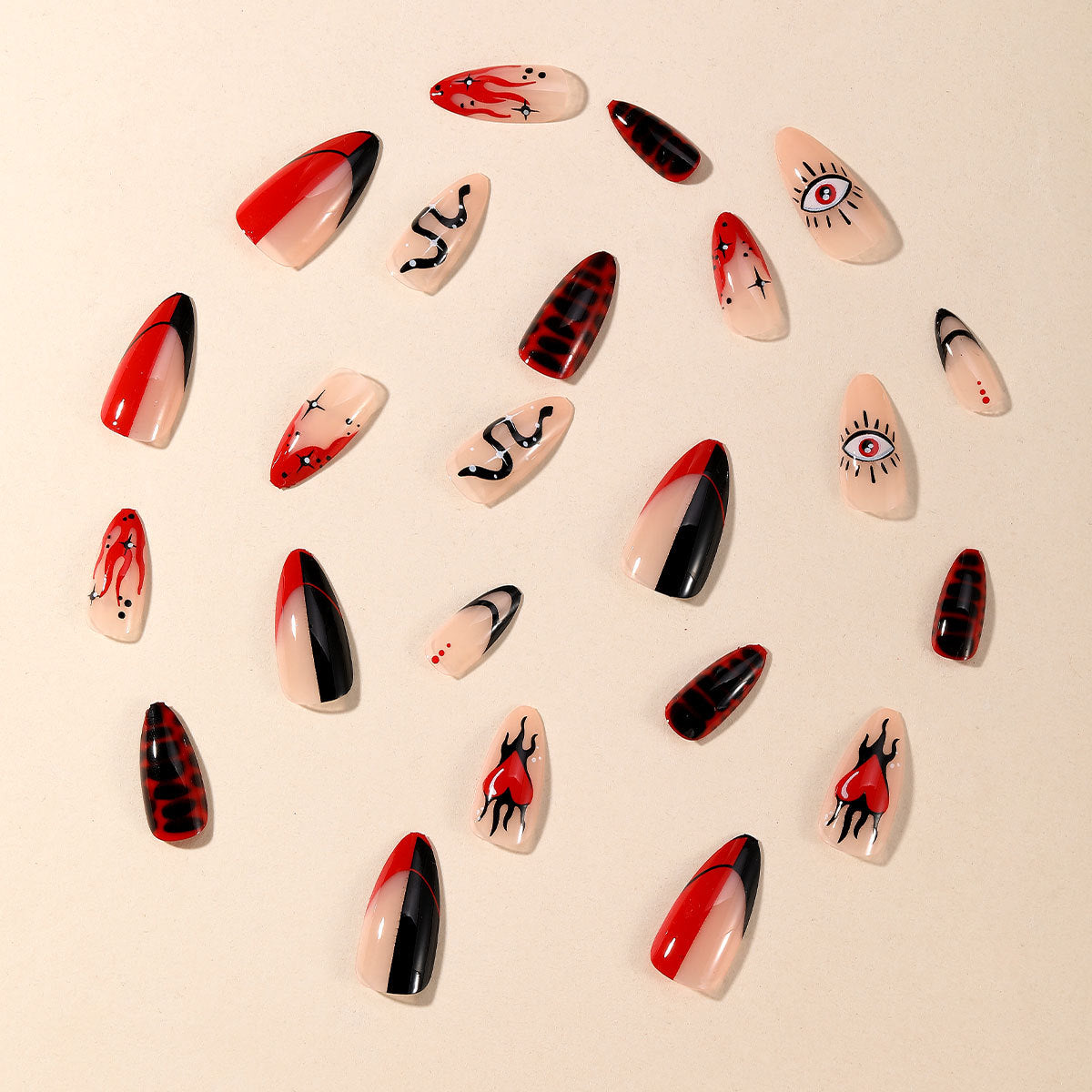 Edgy Gothic Nagelkunst Set Brehn