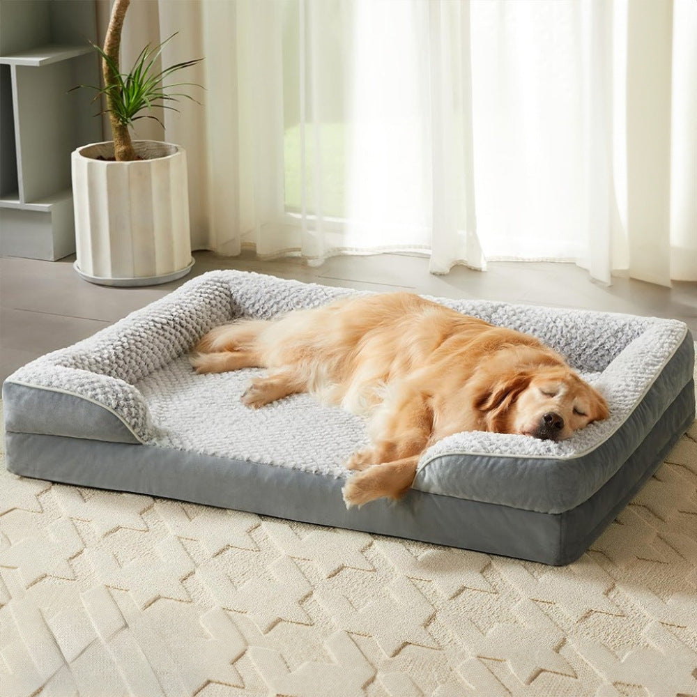 Orthopädisches Hundebett mit Rückenlehne