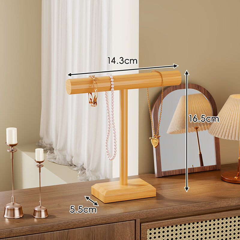Holz T-Bar Schmuckdisplay Ständer Tischorganisator für Halsketten, Armbänder und Uhren