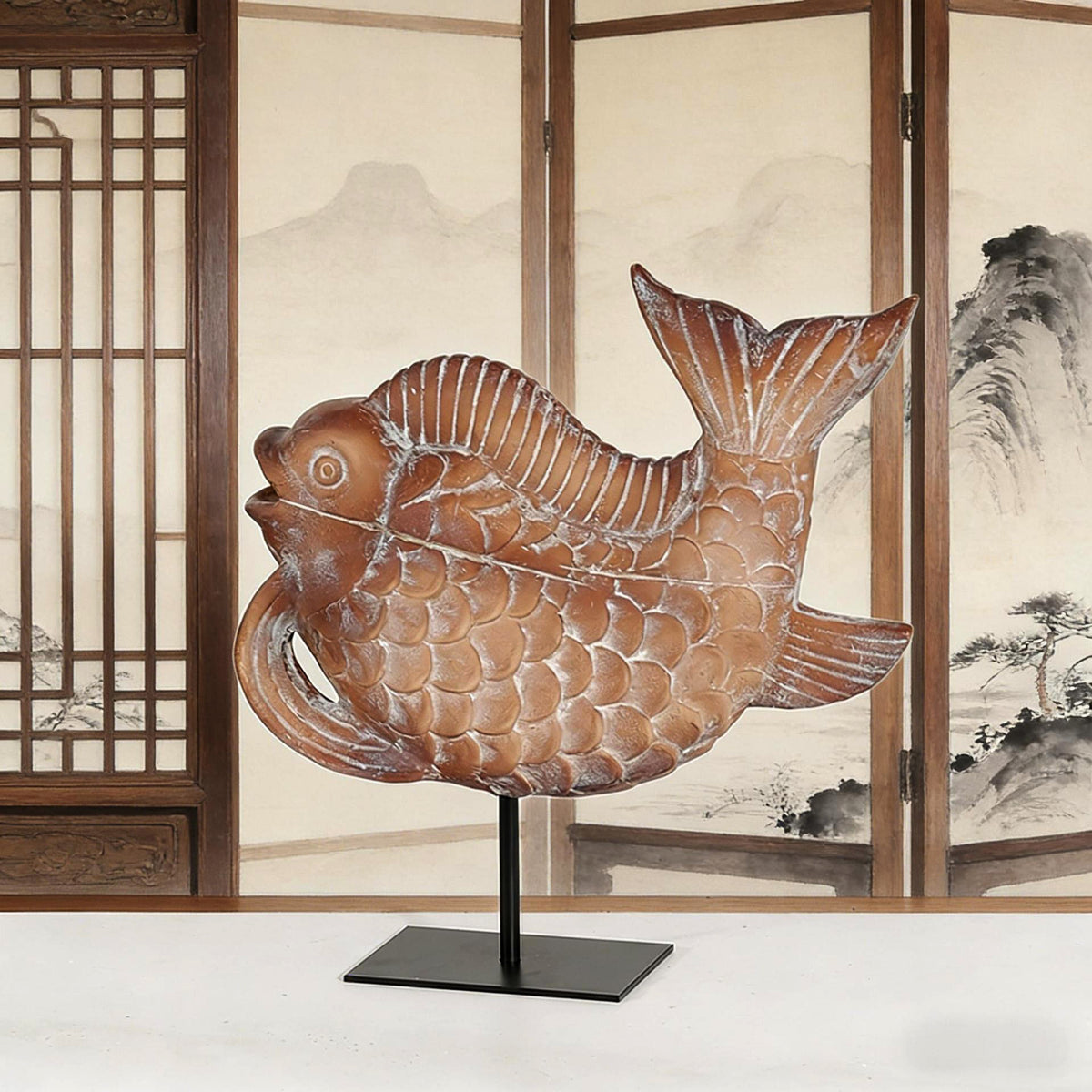 Verspielt Fisch Dekorative Skulptur