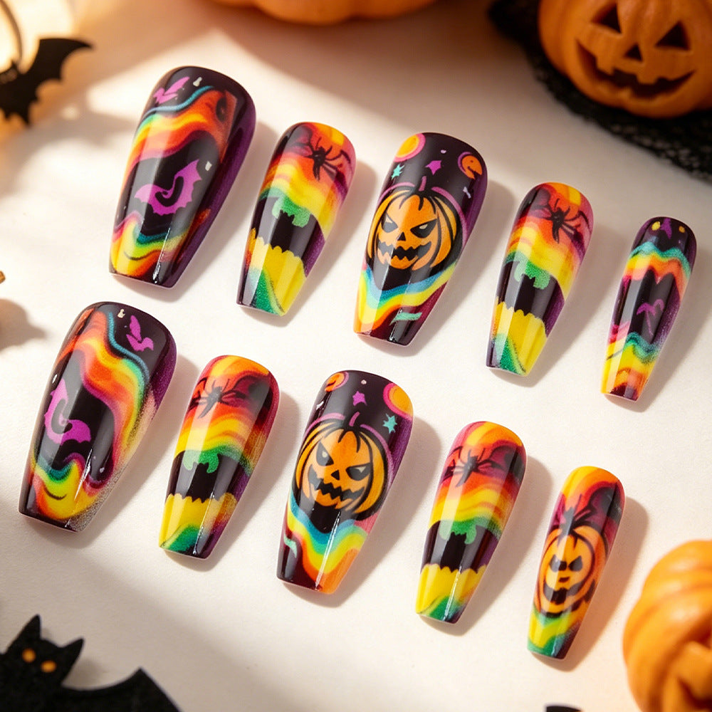 Kreative Halloween-Themen Press-On Nägel Brehn