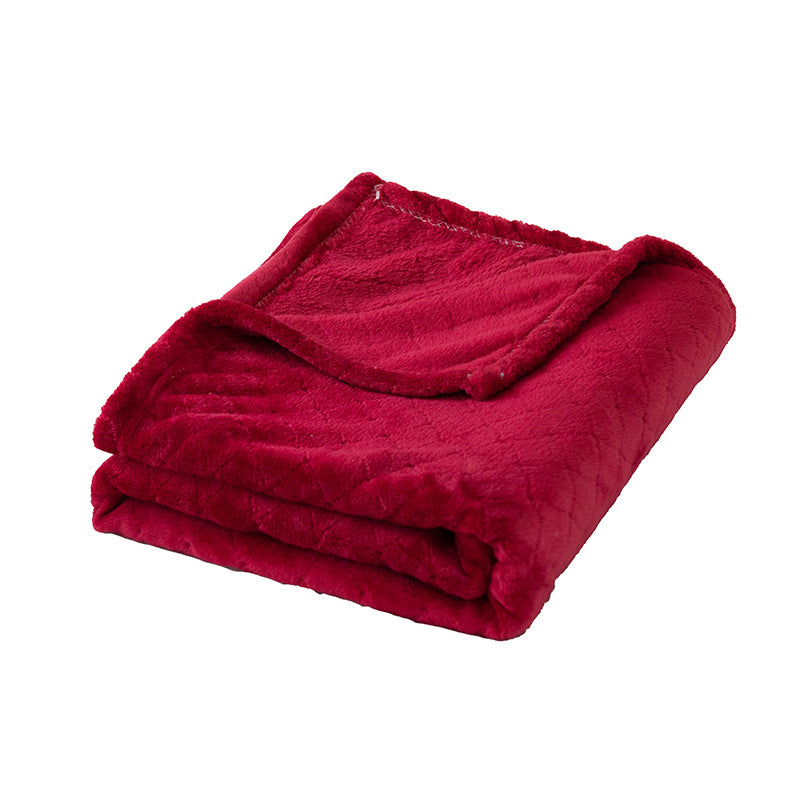 Damen Plüsch-Kuscheldecke mit stilvollem Wellenmuster Brehn
