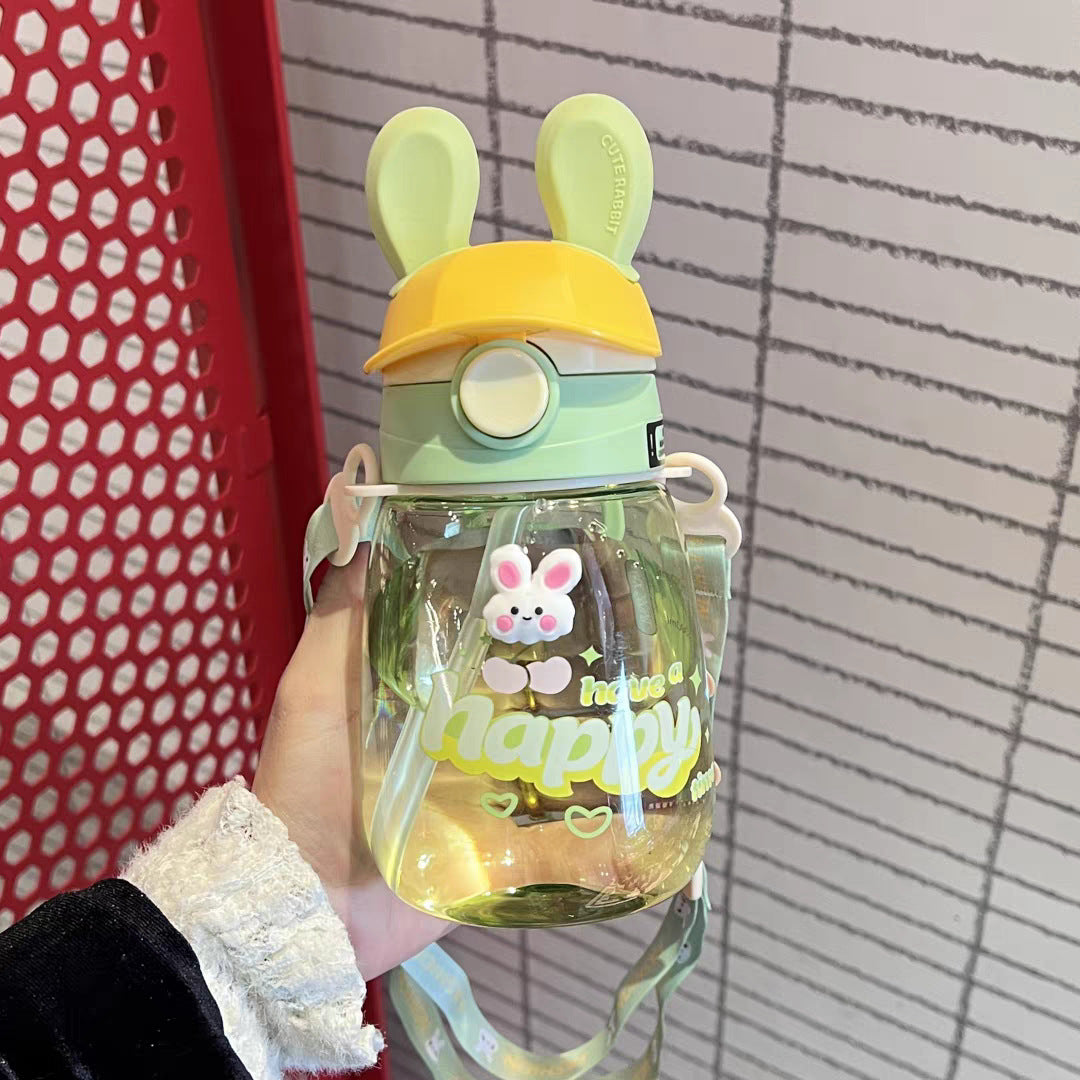 Damen Stilvolle Wasserflasche mit Bunny-Deckel Brehn