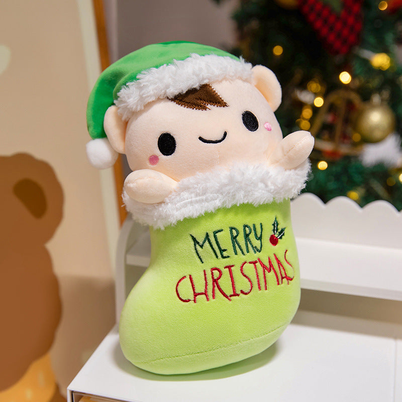 Plüsch Weihnachtsbaum Dekorations Kuschelkissen mit gesticktem Gesicht und gestuften weichen Schichten Brehn