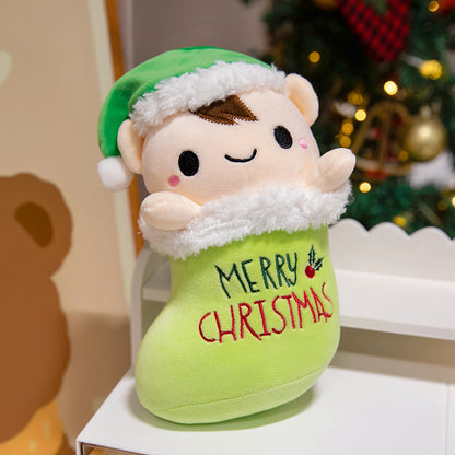 Plüsch Weihnachtsbaum Dekorations Kuschelkissen mit gesticktem Gesicht und gestuften weichen Schichten Brehn