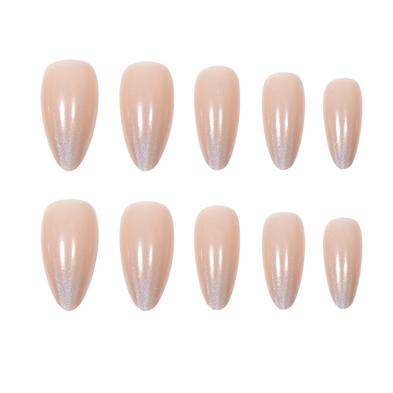 Glamouröse Lange Stiletto Press-On Nägel mit holografischem Finish Brehn