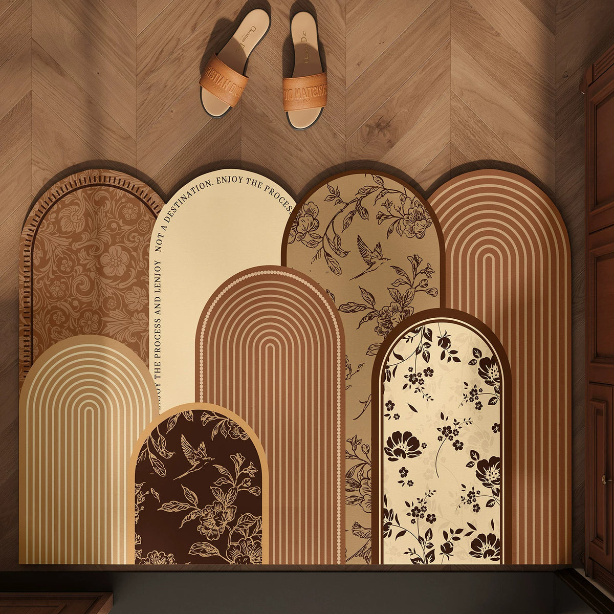 Stilvolle Vintage Blumenbereichsmatte