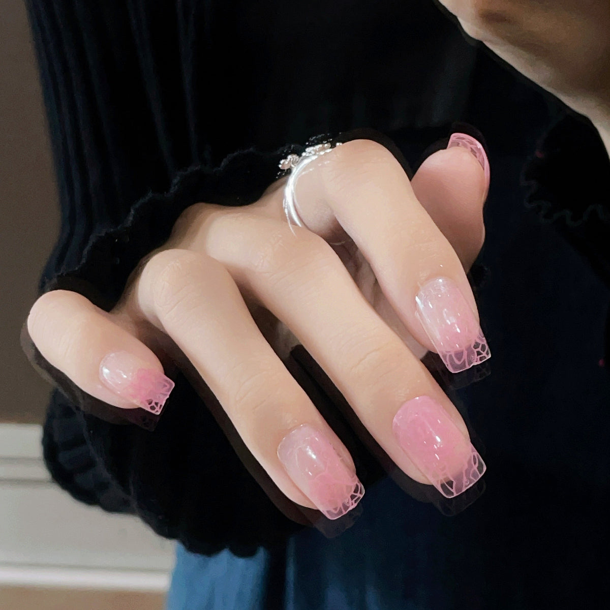 Blumenmuster Press-On Nagelset