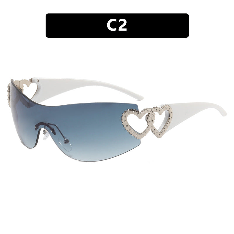 Damen Fashion-Sonnenbrille mit Herz-Applikationen Brehn