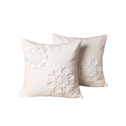 Urlaubs-Tufted-Chenille-Quadrat-Wurfkissen mit erhöhtem Baum-Motiv und verstecktem Reißverschluss