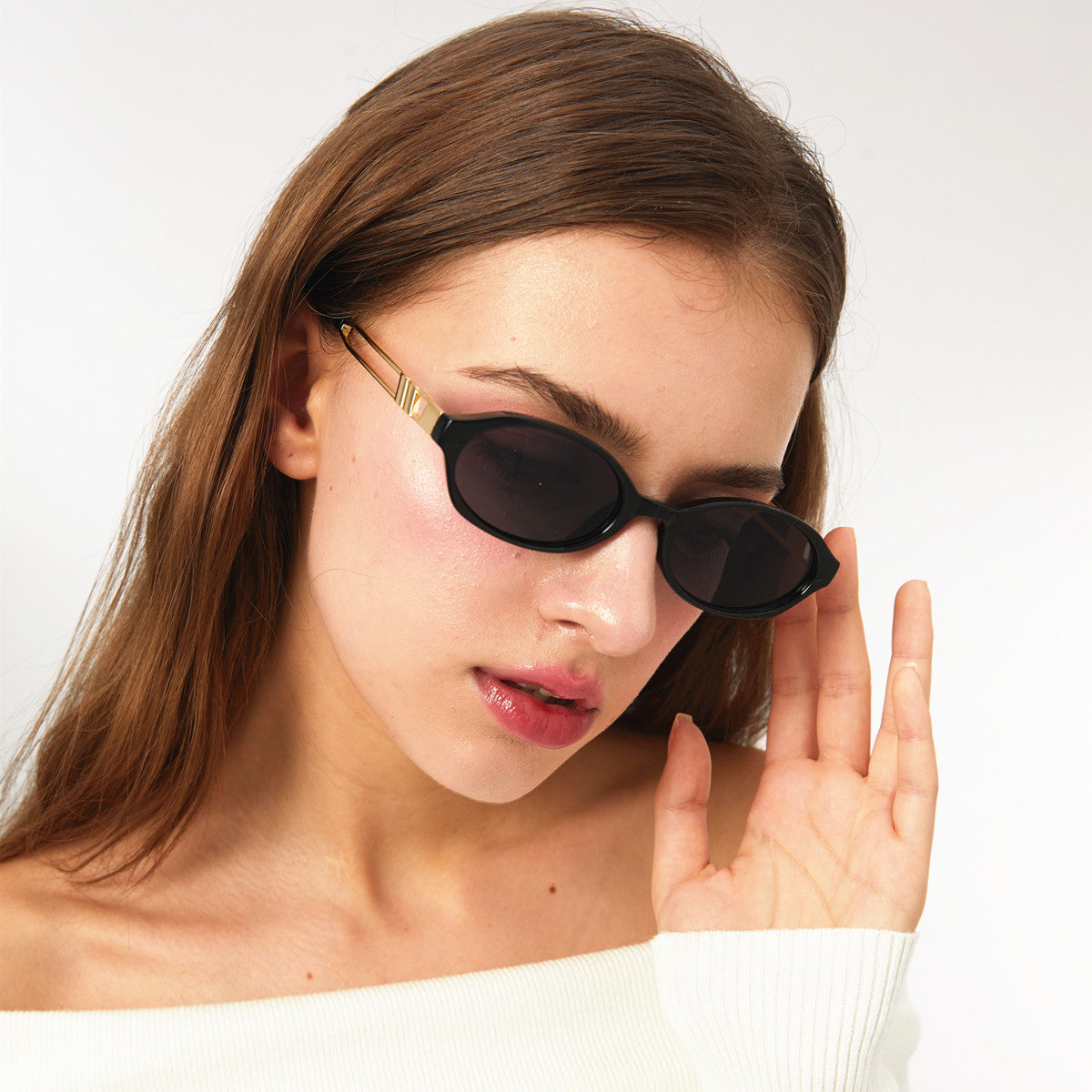 Damen Elegante Sonnenbrille im luxuriösen Schildpattdesign mit goldenen Metallakzenten Brehn